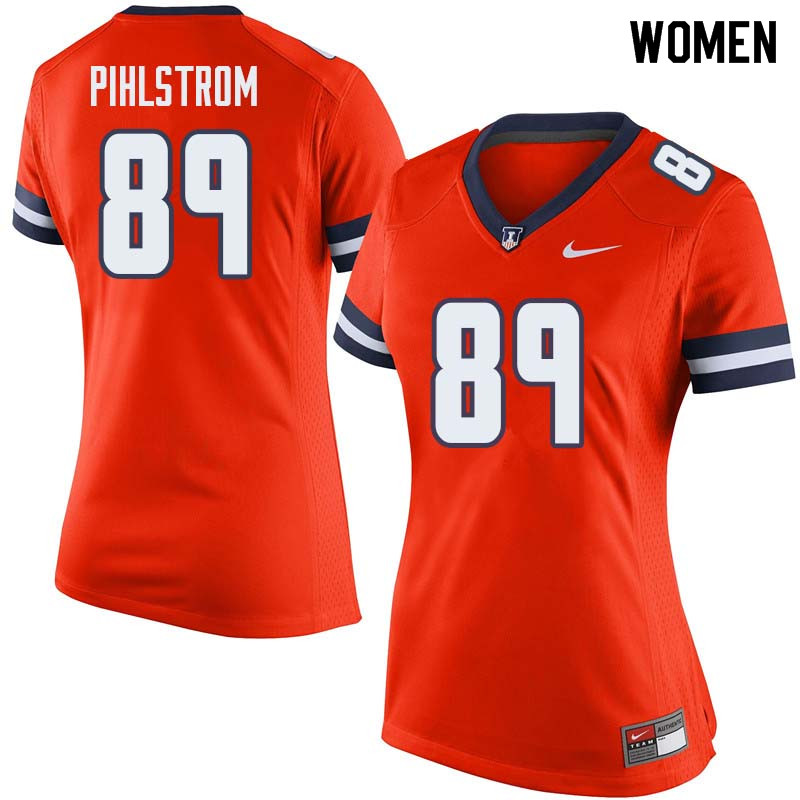 Women #89 Alex Pihlstrom Illinois Fighting Illini College Football Jerseys Sale-Orange